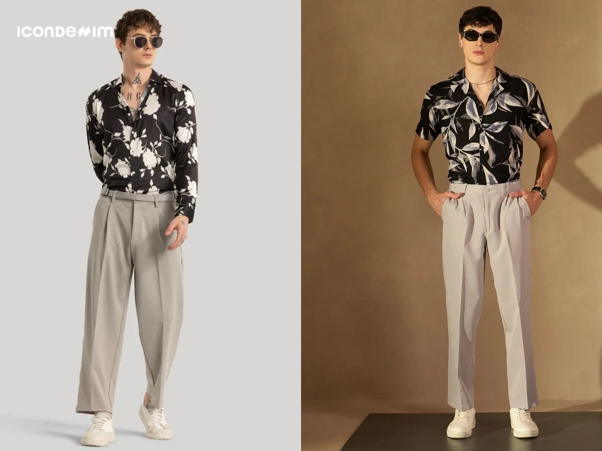 Phối đồ với quần tây nam Hàn Quốc, áo sơ mi họa tiết