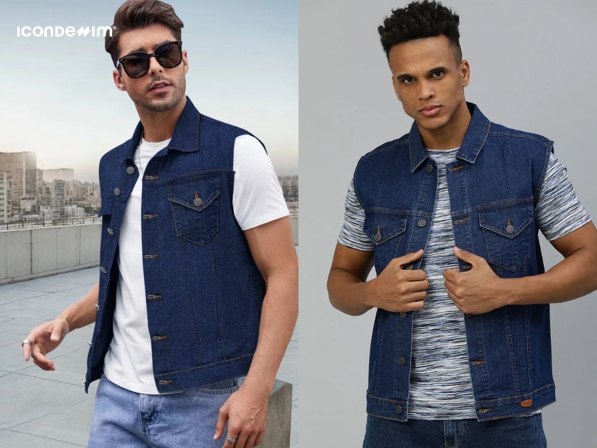 Áo gile denim