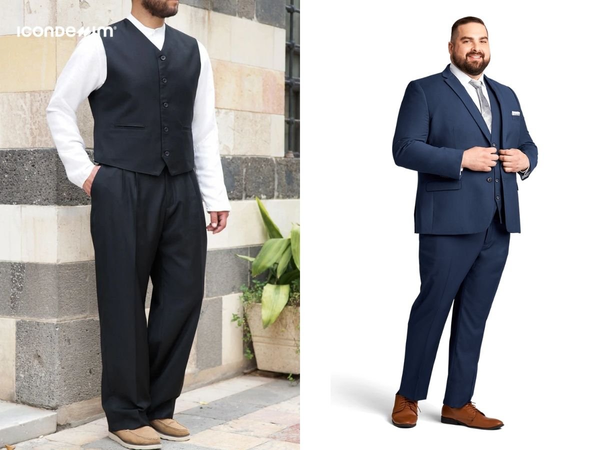 Áo vest và quần tây cho nam béo bụng
