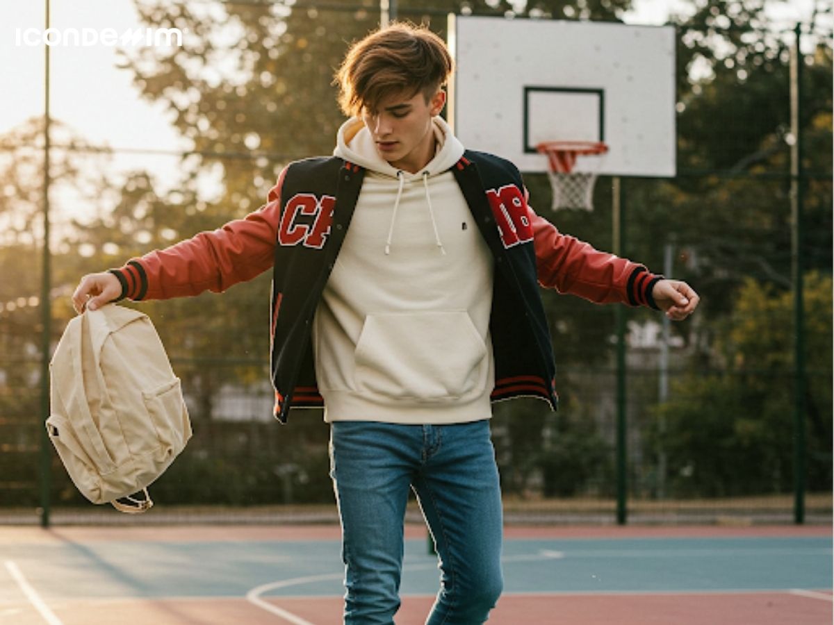 Mix & Match áo hoodie, varsity và quần jean