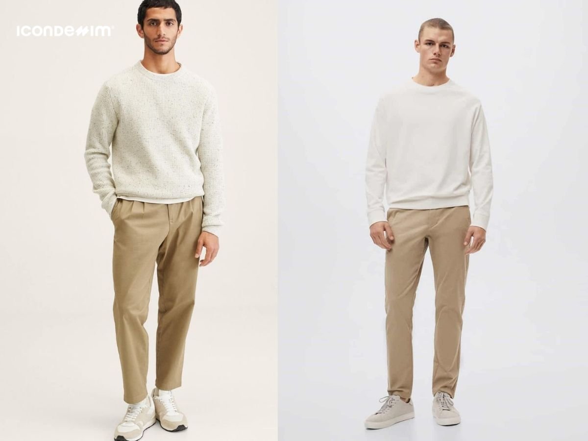 Phối áo jumper với quần kaki