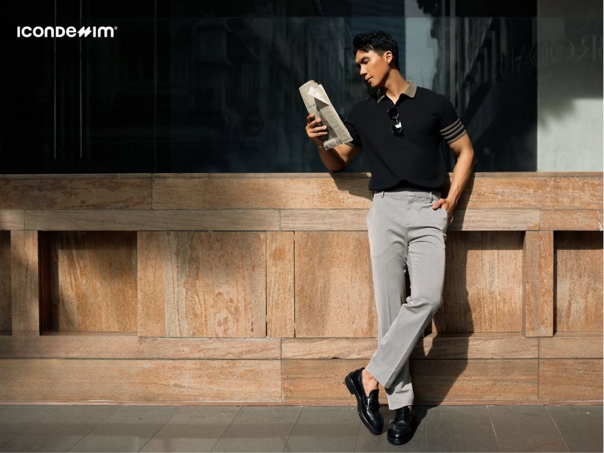 Quần tây Hàn Quốc với áo polo mang đến style Hàn Quốc